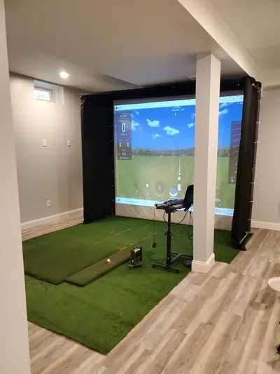 basement golf simulator