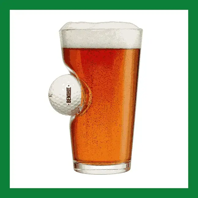 BenShot Pint Glass with Real Golf Ball