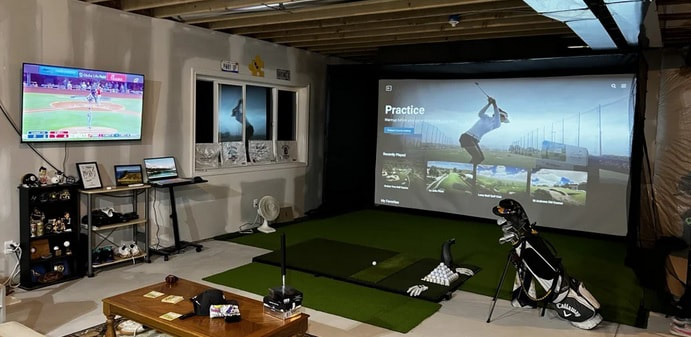 man cave golf simulator idea