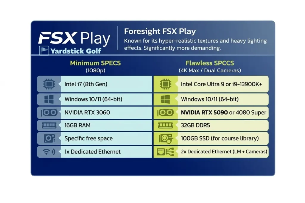 golf simulator PC requirements