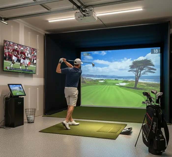 garage golf simulator