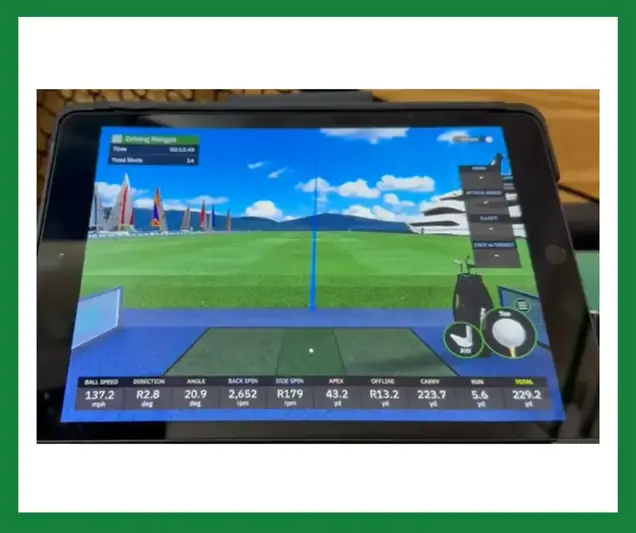 Square Golf Launch monitor on an iPad