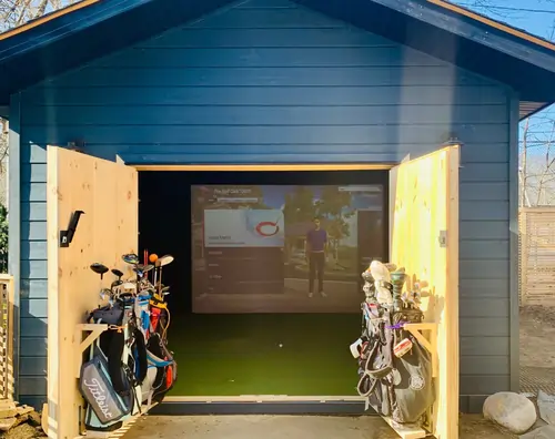 golf simulator shed