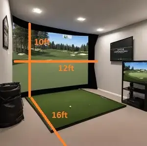 golf simulator room dimensions