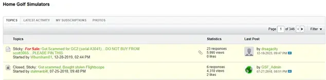 used golf simulator scams