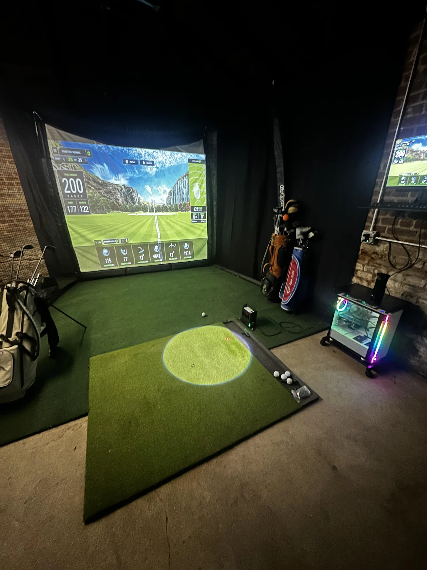 golf simulator basement