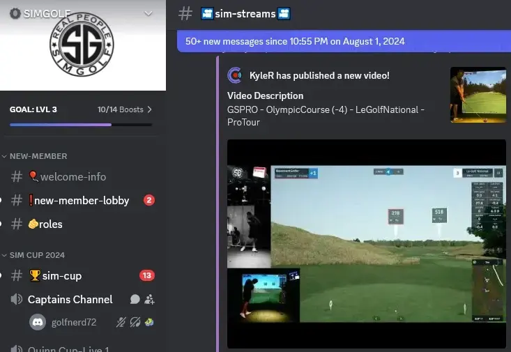 Sim Golf Discord