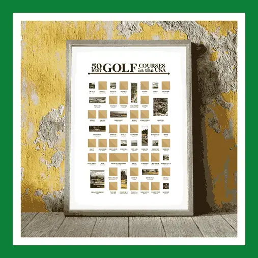 50 Best Golf Courses in the USA Scratch Off Poster