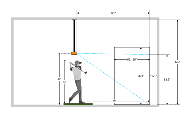 Carl's Place garage golf simulator design