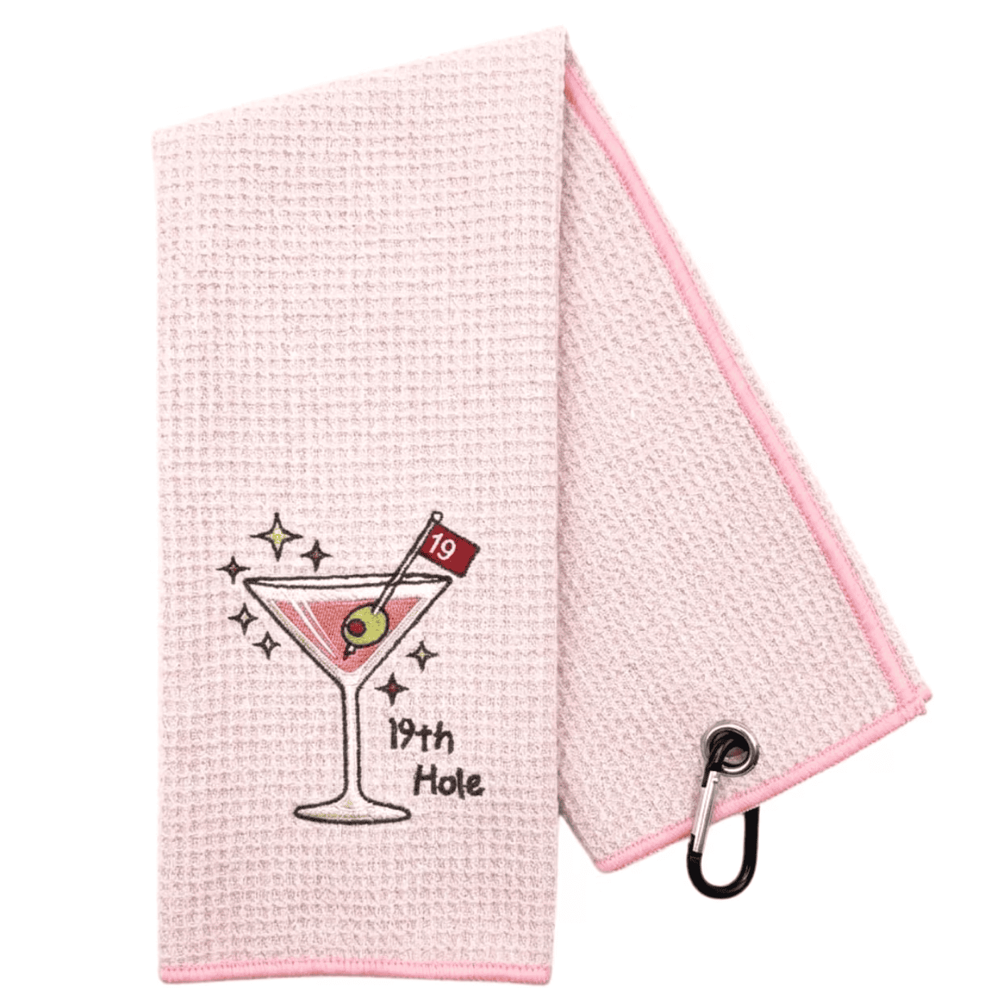 19th Hole martini golf towel, one of the best gifts for golfers