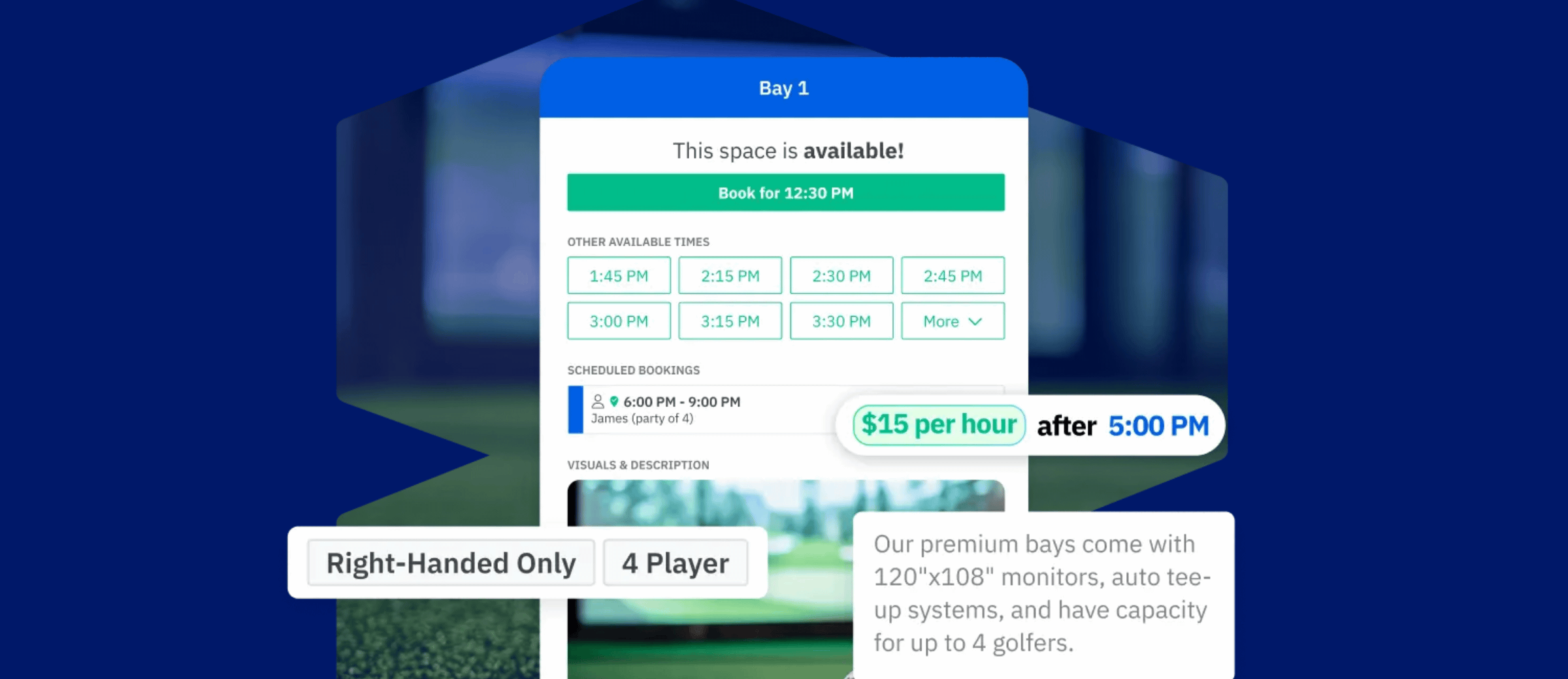 golf simulator booking software